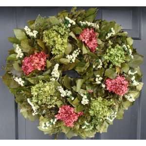  Hydrangea and Statice Salal Wreath