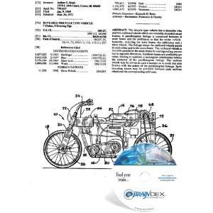 NEW Patent CD for BANKABLE TRICYCLE TYPE VEHICLE 