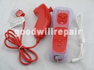 2x Red Remote Nunchuck Controller Set For Nintendo Wii  