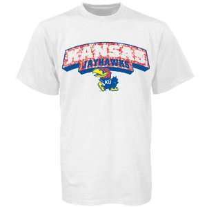  Kansas Jayhawks White Youth Washout T shirt Sports 