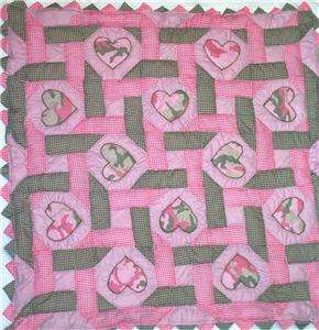 Hearts Entwined Support Troops Baby Girl Quilt Pattern  