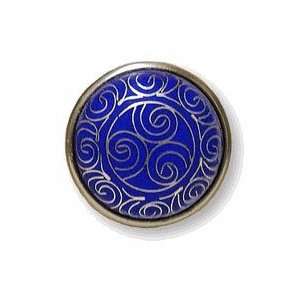  Blue Tribal Pattern Cloisonn? Knob 42Mm L PBF560 B C