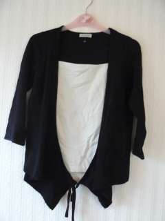 ATMOSPHERE BLACK CARDIGAN AND WHITE TOP SIZE UK 8  