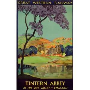   Railway Tintern Abbey Wye Valley Railway Vintage Poster Reprint 18x24