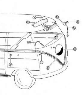 VW TYPE 2 BUS DELUXE CHROME NOSE EMBLEM 1955 1967  