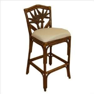  Cancun Palm Indoor Stationary Rattan 30 Bar Stool in TC 