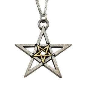  Two tone Double Pentagram Pendant / Necklace Jewelry