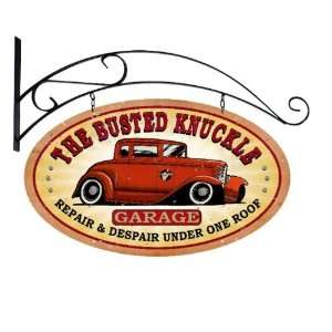  Busted Knuckle Garage Automotive Double Sided Oval Metal 