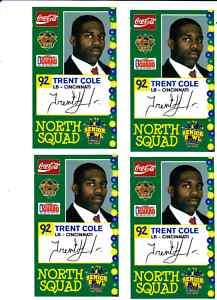 TRENT COLE 2005 SENIOR BOWL 3 X 5 COCA COLA CARD  