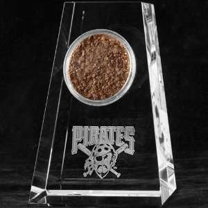   Pirates Tapered Crystal Game Used Dirt Paperweight