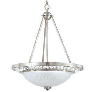    Inch Incandescent Foyer Pendant Plated Nickel Frame with Glass Shade