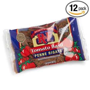 Ravarino & Freschi Tomato Basil Penne Rigate, 12 Ounce Packages (Pack 
