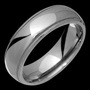   10.75 Classic Titanium Ring with Beaded Edge Alain Raphael Jewelry
