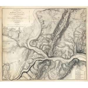  Civil War Map of the Country Adjacent to Harpers Ferry 