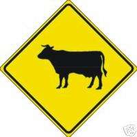 REAL CATTLE/COW CROSSING STREET TRAFFIC SIGN  