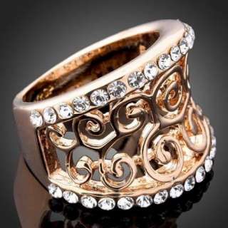 ARINNA Swarovski Crystal r gold GP Fashion Finger Rings  