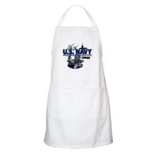  Apron White US Navy with Aircraft Carrier Planes Submarine 