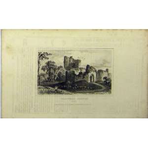  C1848 Saltwood Castle Kent Dugdales Ruins Old Print