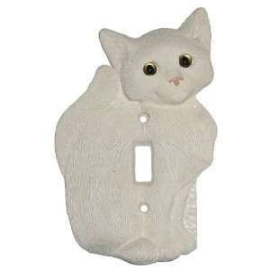 House Cat Kitten White Single Switch Plate Cover