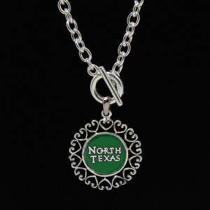 North Texas Mean Green Ladies Round Heart Art Nouveau Style Toggle 