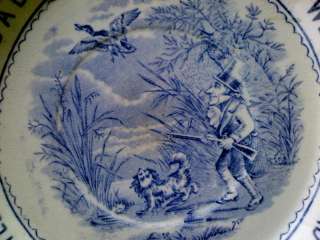 1880s Ceramic Nursery Rhymes by W. & Co.Hanley Plate of Duck Hunter 