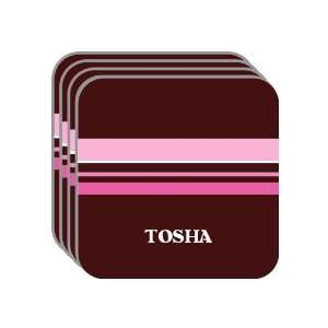 Personal Name Gift   TOSHA Set of 4 Mini Mousepad Coasters (pink 