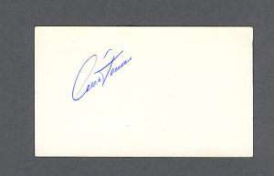 Cesar Tovar signed baseball index card 1940 1994  