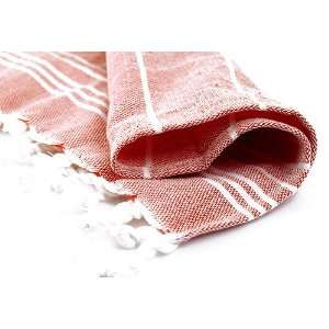  Napkin Size Cotton Turkish Towel Pestemal   White Stripes 
