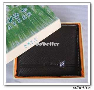 Men Genuine Leather BI FOLD Wallet Purse Card Case Gift  