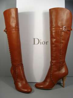 DIOR CARAMEL LEATHER STUDS ETHNIC BOOTS 36.5/6.5 $1288  