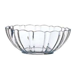 Fully Tempered 48 Oz. Stacking Arcade Glass Bowl With Ridged Edges   8 