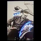 Neon and LED sign of Elvis on Harley Motorcycle Framed and ready to 
