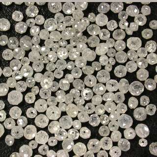 1ct scoop Loose Natural Light Gray Diamond, Drilled Faceted Beads, 1.5 