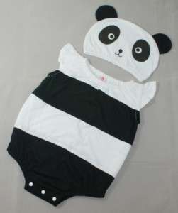 Baby Panda Onesie Beanie Summer Costume Set 00/0/12M  