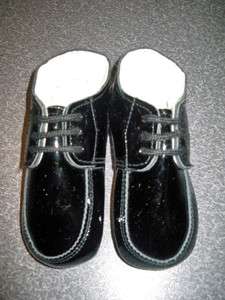 Sarah Louise England Baby Boys Black Patent Crib Shoe Size 1 and 3 