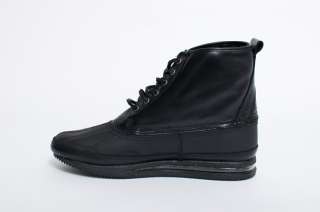   THE 21 BLACK LEATHER CASUAL DUCK BOOTS HIGH TOP SHOES SIZE 10.5  