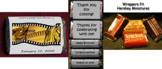 Hollywood Movie Party Miniatures Candy Wrappers Personalized Favors 