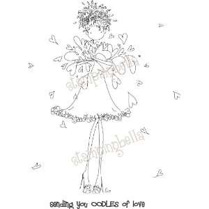   Bella Unmounted Rubber Stamp Uptown Girl Lucille Sends Her Love Home