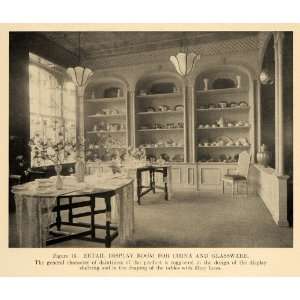  1918 Print China Glassware Retail Display Room Laces 