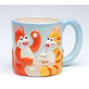  Two Tom Cats Chatting Mug, Set of 2