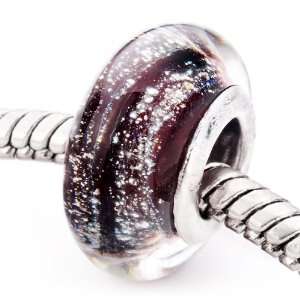   Foil Murano Glass Beads Fits Pandora Charms Bracelet Pugster Jewelry