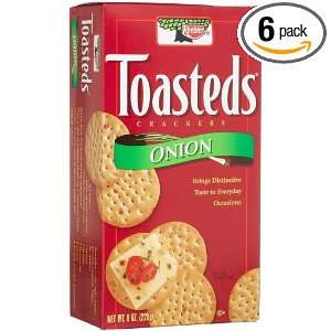 Toasteds Crackers, Onion, 8 Ounce Boxes Grocery & Gourmet Food