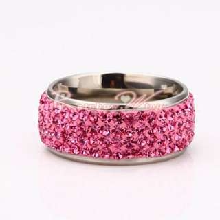 New 18K Gold Colorful Swarovski Crystal Band GP Ring  