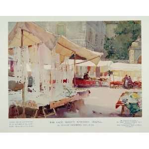   The Lace Market Besancon France   Original Print