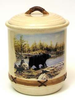 Black Bear Cookie Jar Woodland Lodge Decor Hautman Brothers Art  