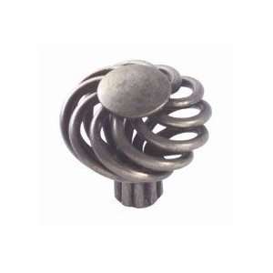  Rustic Hand made Bird Cage Anitique Pewter Swirl Knob 33mm 