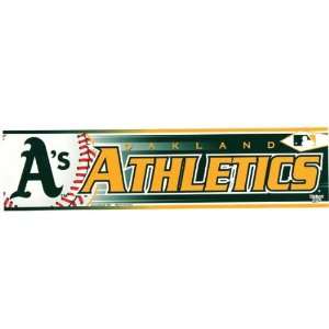   Athletics   Logo & Name Bumper Sticker MLB Pro Baseball Automotive