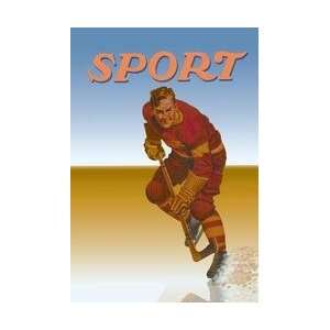  Hockey Player Shredding Ice 20x30 poster