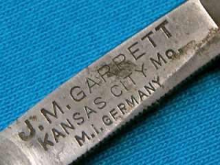 ANTIQUE JM GARRETT KC MIDGE GERMAN BARBERS STRAIGHT RAZOR KNIFE RAZORS 