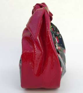 Vera Bradley Purse Handbag Tippy Tie Poppy Fields Black Red Flower NWT 
